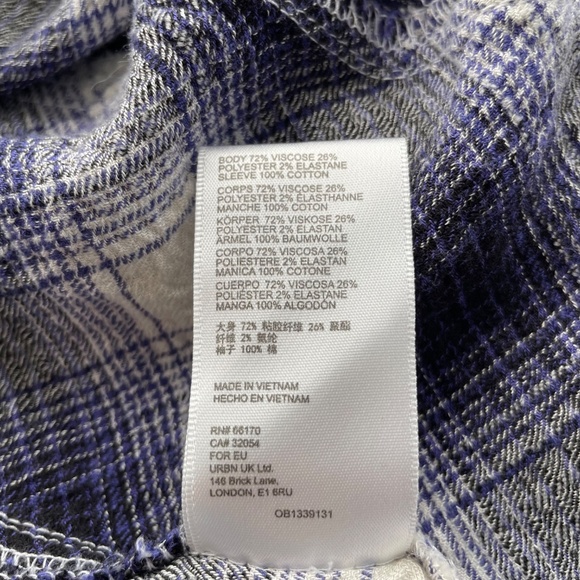 BDG Women’s Size Medium Plaid Keanu Varsity Flannel Button Up Shirt - Picture 4 of 5